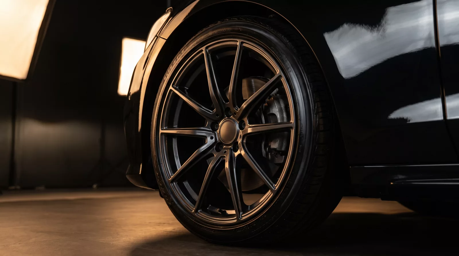 Alloy wheel after a deep clean with dressed tyre
